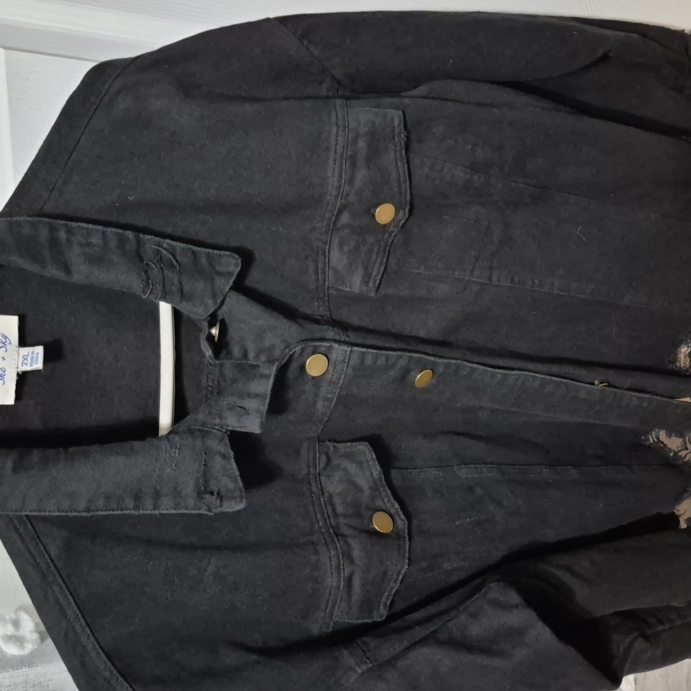 She + Sky Black Jean Jacket